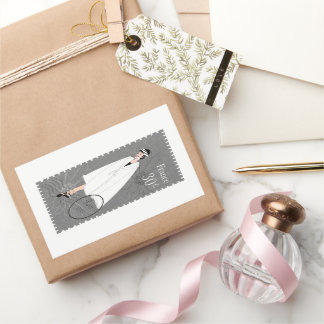 Happy Girl France Briefmarke Art Decorative Sticke Rechteckiger Aufkleber