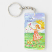 Happy Girl Hund Heute wähle ich Joy Inspiration Schlüsselanhänger (Vorderseite)