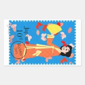 Happy Girl Japan Briefmarke Art Decorative Sticker (Vorderseite)