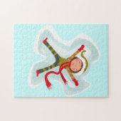 Happy Girl Making Snow Angel Xmas Winter Puzzle (Horizontal)