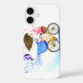 Happy Girl mit Bike iPhone Case (Rückseite)