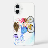 Happy Girl mit Bike iPhone Case (Rückseite)