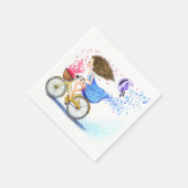 Happy Girl mit Bike Napkins Serviette (Ecke)