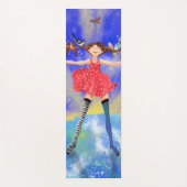 Happy Girl mit Birds Yoga Mat Yogamatte (Vorderseite)