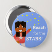 Happy Girl Motivierend Round Button (Vorne & Hinten)