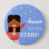 Happy Girl Motivierend Round Button (Vorderseite)
