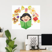 Happy Girl Reading Poster (Heimbüro)