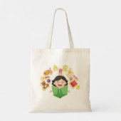 Happy Girl Reading Tragetasche (Rückseite)