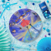 Happy Girl with Birds - Bild hinzufügen / Text Pappteller (Party)