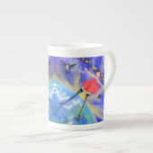 Happy Girl with Birds Bone China Tasse (Vorderseite Rechts)