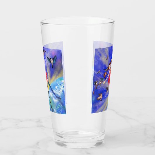 Happy Girl with Birds - Happines Glas (Links)