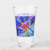 Happy Girl with Birds - Happines Glas (Vorderseite)