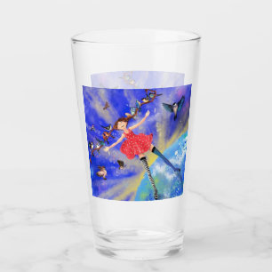 Happy Girl with Birds - Happines Glas