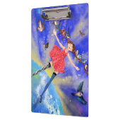 Happy Girl with Birds - Happines - Joy Klemmbrett (Links)