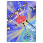 Happy Girl with Birds - Happines - Joy Klemmbrett (Rückseite)