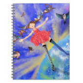 Happy Girl with Birds - Happines Notizblock (Vorderseite)