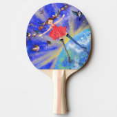 Happy Girl with Birds - Happines Tischtennis Schläger (Rückseite)