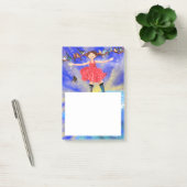 Happy Girl with Birds - Joy - Fun Post-it Klebezettel (Büro)