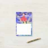 Happy Girl with Birds - Joy - Fun Post-it Klebezettel (Auf Schreibtisch)