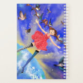 Happy Girl with Birds Planner Planer (Rückseite)
