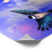 Happy Girl with Birds Poster Happy (Ecke)