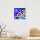 Happy Girl with Birds Poster Happy (Küche)