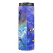 Happy Girl with Birds Thermal Tumbler Thermosbecher (Rückseite)