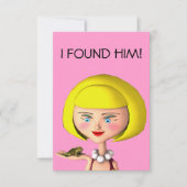 Happy Girl with Frog Prince Einladung (Vorderseite)