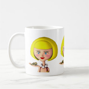 Happy Girl with Frog Prince Kaffeetasse