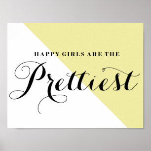 Happy Girls sind die Hübschen Abstrakten gelben Poster