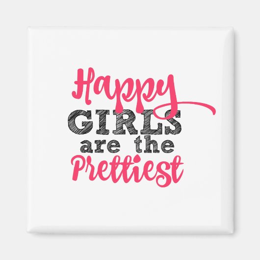 Happy Girls sind die Hübschen Inspirationsmagneten Magnet (Vorne)