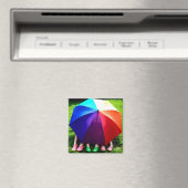 Happy Girls unter einem Regenbogen Magnet (In Situ (Geschirrspüler))