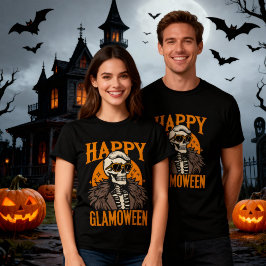 Happy Glamoween Glamourous Halloween Skelett T-Shirt