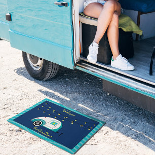 Happy Glamper Aquamarine Vintag Teardrop Trailer Fußmatte