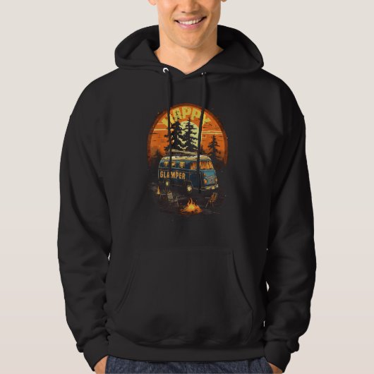 Happy Glamper Caravan Camping Glamping Gear Graphi Hoodie (Vorderseite)