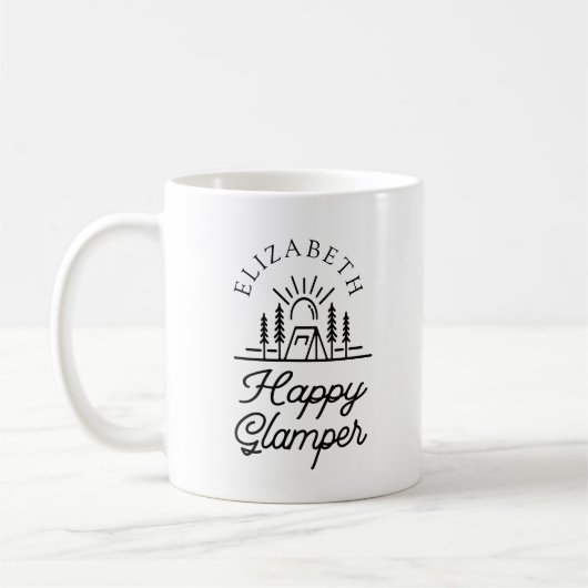 Happy Glamper Monogramm Kaffeetasse (Links)