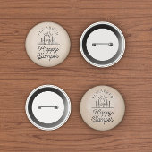 Happy Glamper Nature Brown Monogram Button