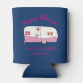 Happy Glamper Pink Vintager Ham Trailer Dosenkühler (Rückseite)