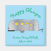 Happy Glamper Vintag Streamline Trailer Magnet (Vorne)