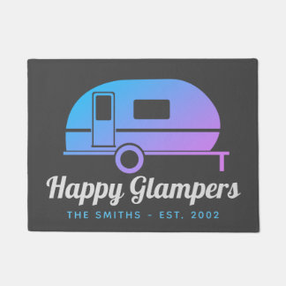 Happy Glampers Lila Ombre Camping Fußmatte