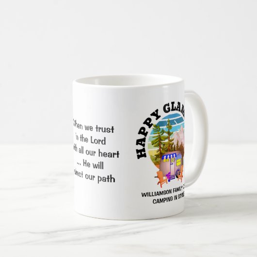 HAPPY GLAMPING Individuelle Name Family Camping Tr Kaffeetasse (VorderseiteRechts)