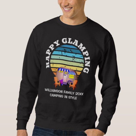 HAPPY GLAMPING Individuelle Name Family Camping Tr Sweatshirt (Vorderseite)