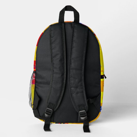 HAPPY GLITCHED Backpack Bedruckter Rucksack (Rückseite)