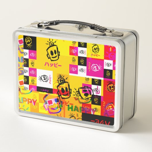 HAPPY Glitched Metal Lunchbox (Rückseite)