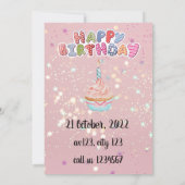 Happy glitter magic baby sweet einladung (Rückseite)