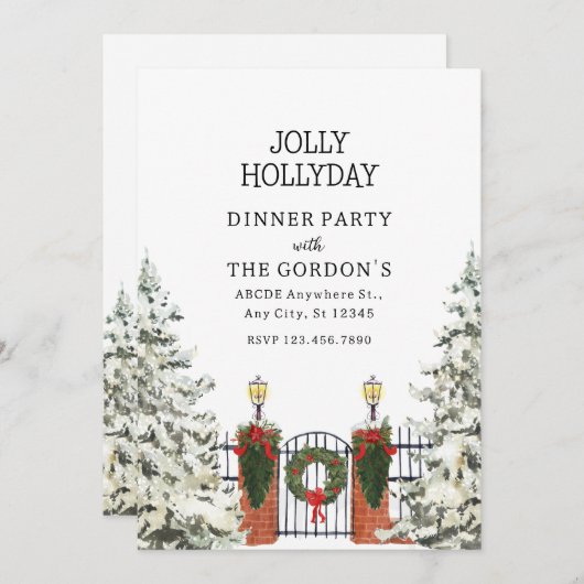 Happy Gloly Dinner Party Einladung (Vorne/Hinten)