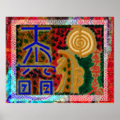 Happy Glory Border Pattern - Reiki Healing Art Poster (Vorne)