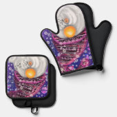 Happy Gnome Christmas Oven Mitt & Pot Holder Set (Vorderseite/Rückseite)