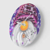 Happy Gnome in Lila Hat Weihnachtszeit Große Wanduhr (Winkel)