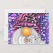 Happy Gnome in Lila Hut Singt ein Weihnachtslied - (Rückseite)